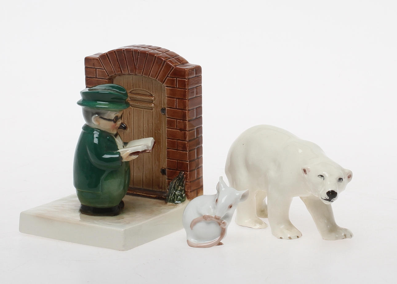 FIGURINER, 3 st, Bing & Gröndahl, Royal Dux samt W. Goebel.