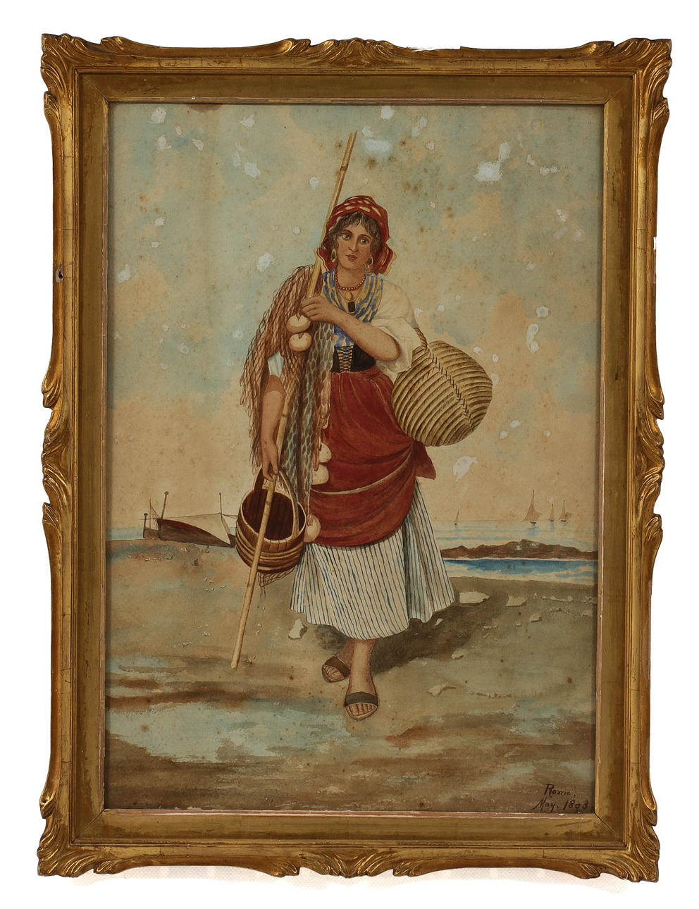 OKÄND KONSTNÄR, avkvarell, bär påskrift "Rome, may 1893".