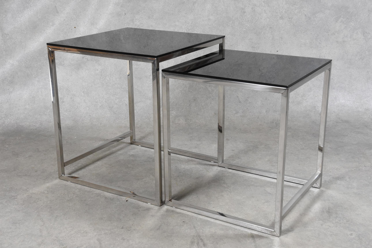 SATSBORD glas, krom.