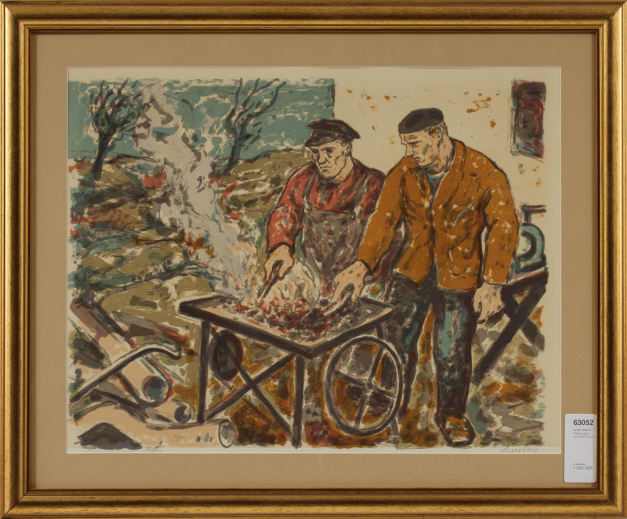 ALBIN AMELIN, litografi, sign o numr 90/310.