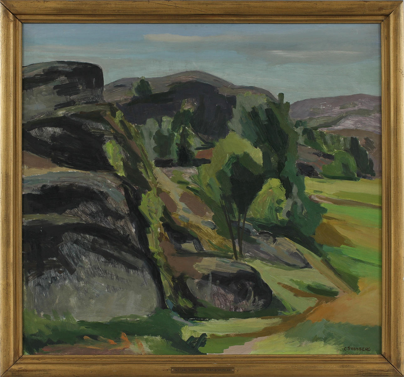 CARL SVANBERG. olja på pannå, sign.