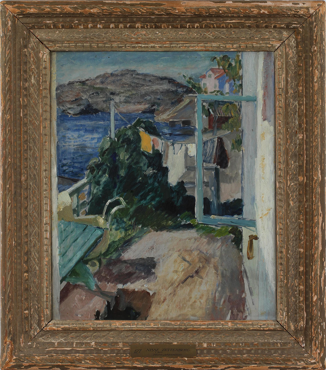 NISSE ZETTERBERG. olja på pannå, sign.