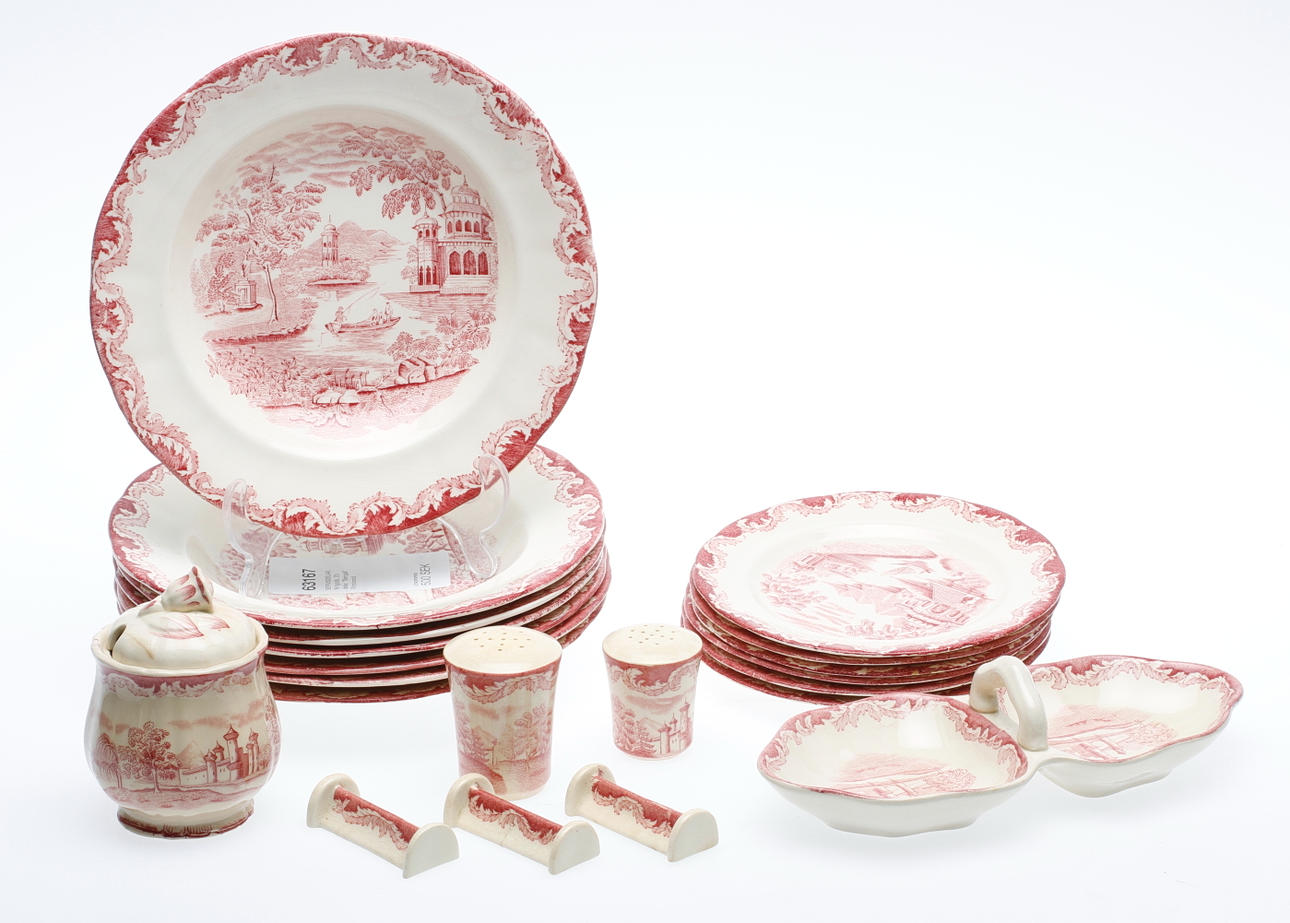 SERVISDELAR, flintgods, 20 delar, "Bengali", Rörstrand.