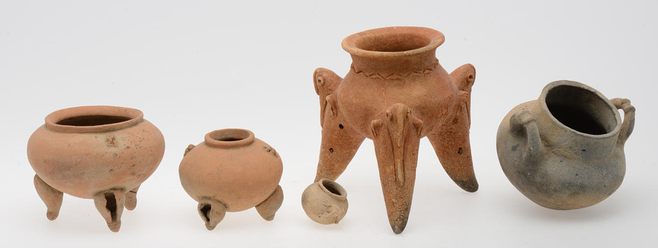 KÄRL, 5 st, lergods, troligen precolumbianska, syd/mellanamerika.