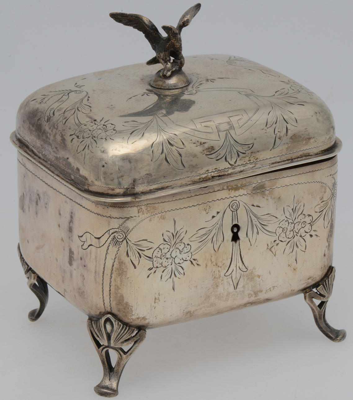 LOCKASK, silver, Wien, 1800-tal.