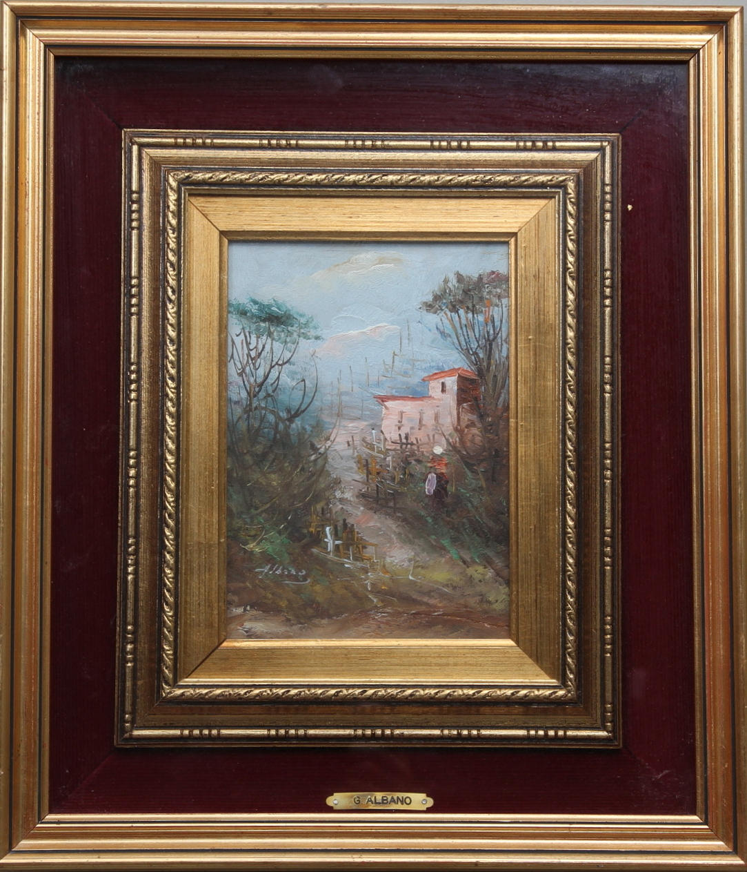 G. ALBANO. 2 st, Olja på pannå.