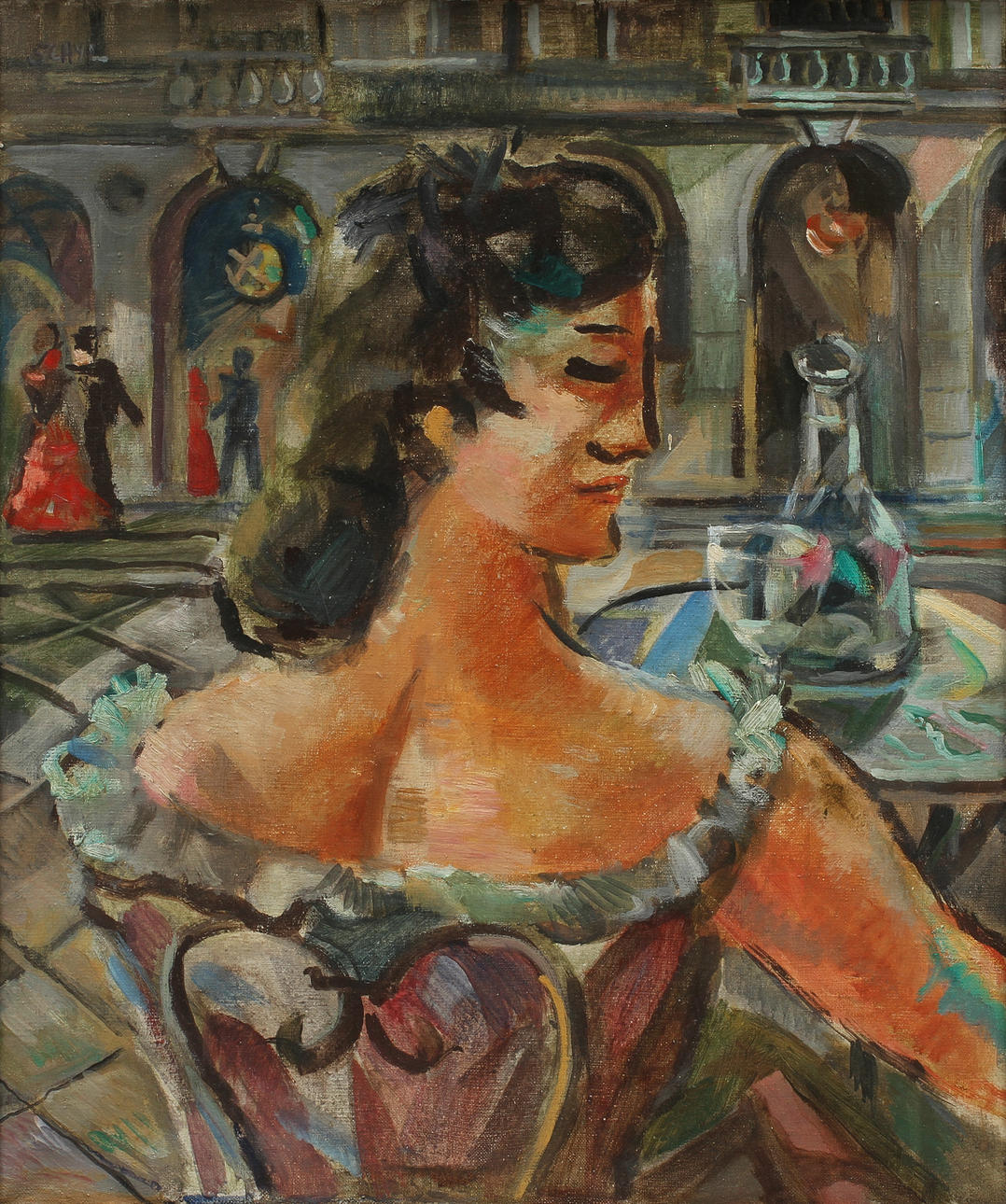 JULES SCHYL (1893-1977). "St. Marco flicka". Olja på duk.