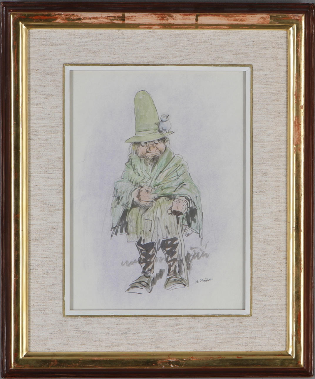 ROBERT HÖGFELDT. Gubbtjyven, akvarell, signerad.