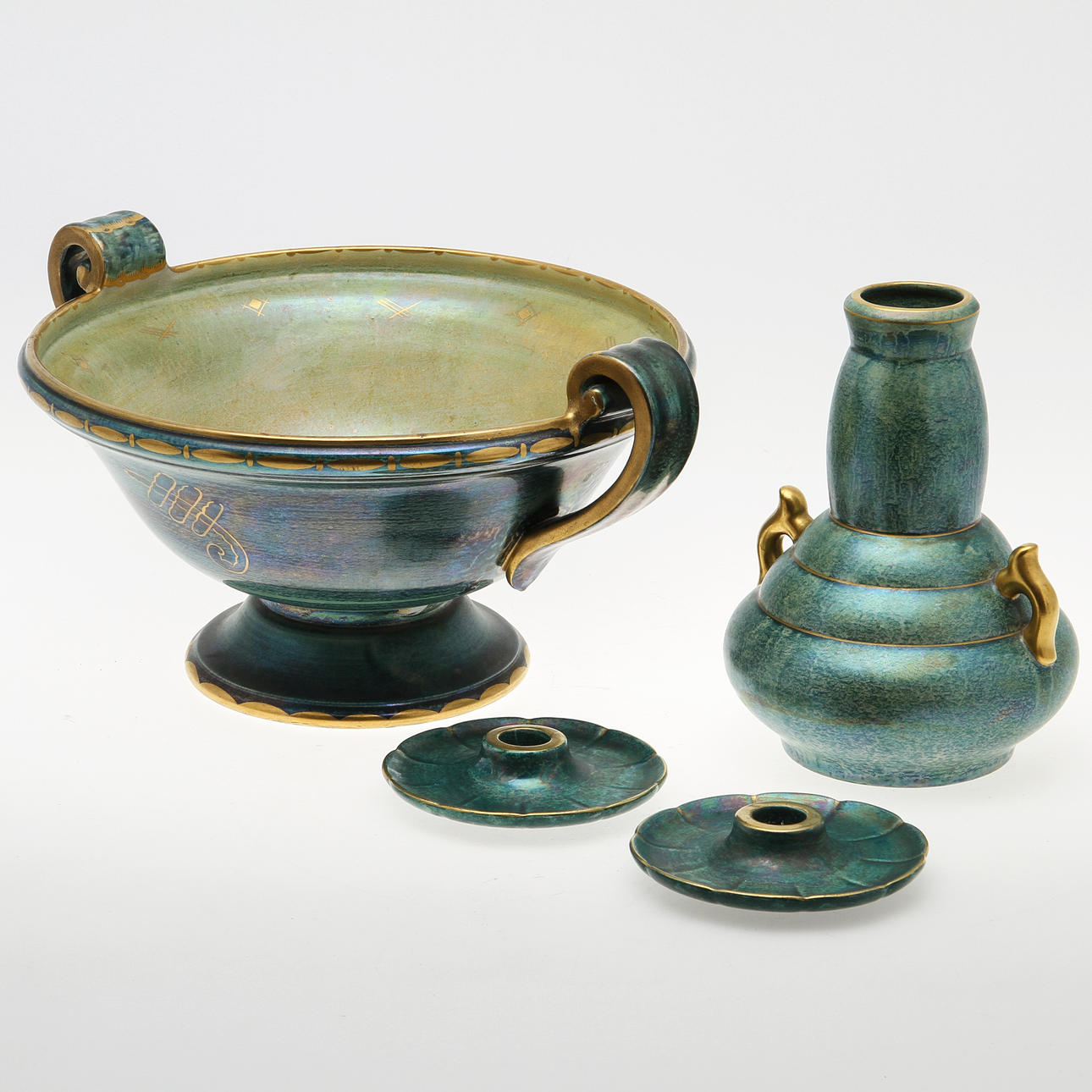 PARTI KERAMIK, 4 delar, Josef Ekberg, Gustavsberg.