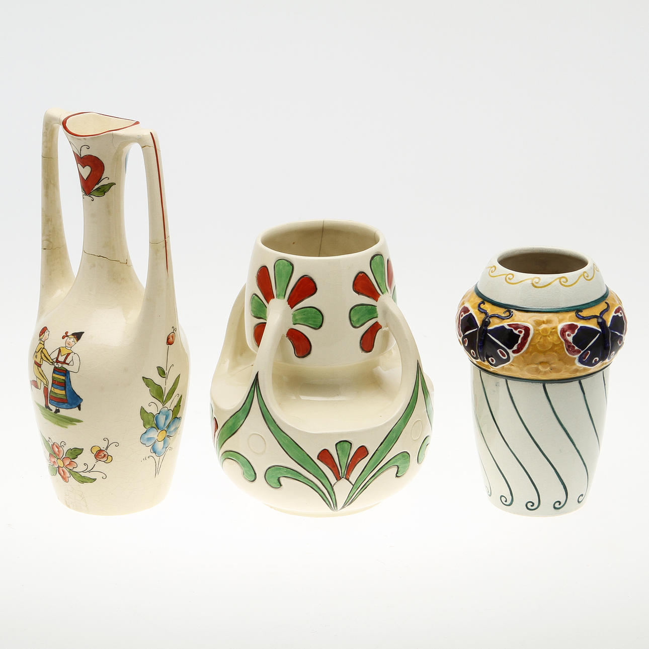 VASER, 3 st, flintgods, bl a Alf Wallander.