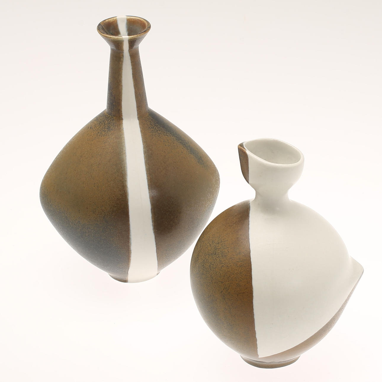 VASES, 2 pieces, ceramic, Buckla, marked Gabi.