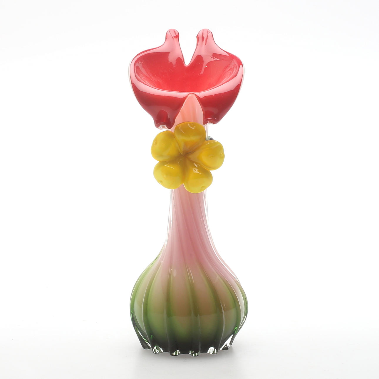 VAS, glas, i form av blomma, 1900-tal.