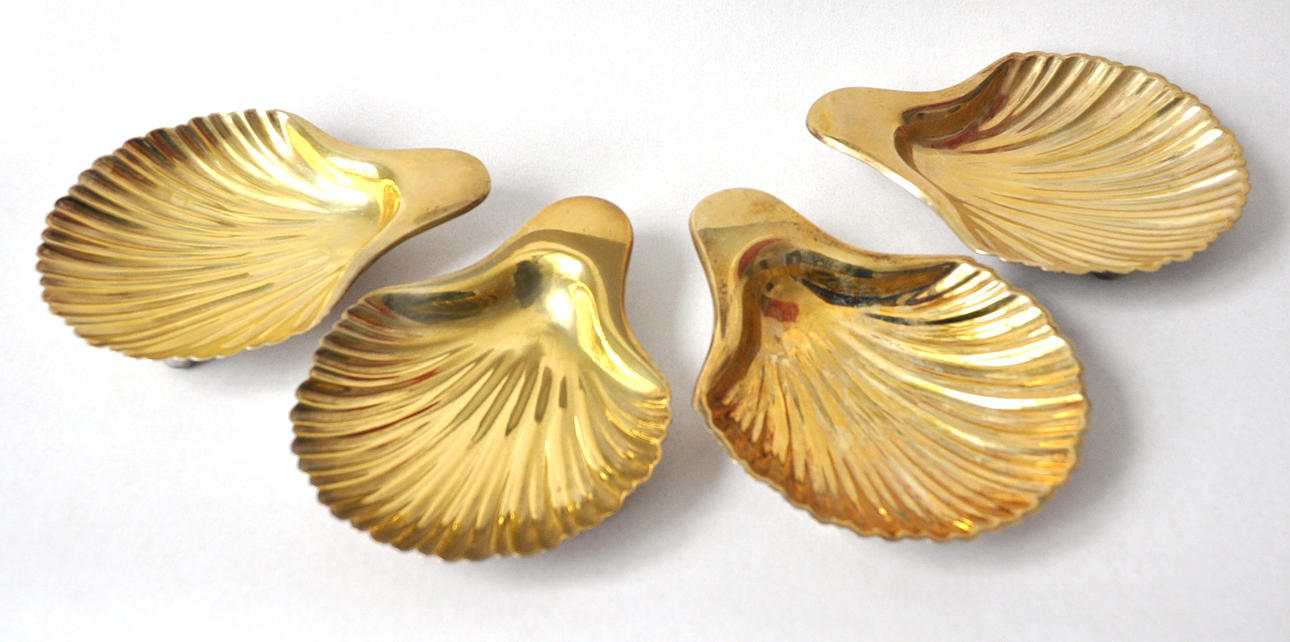 SMÖRFAT, 4 st, förgyllt silver, Göteborg, 1913.