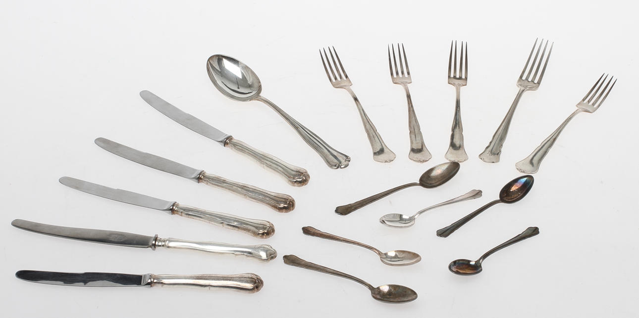 PARTI SILVER, 17 delar, bestick, varierande modeller.
