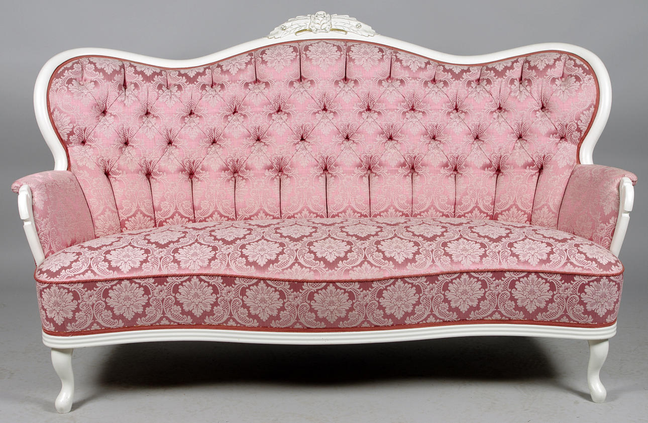 SOFFA, vitmålad, rokokostil.