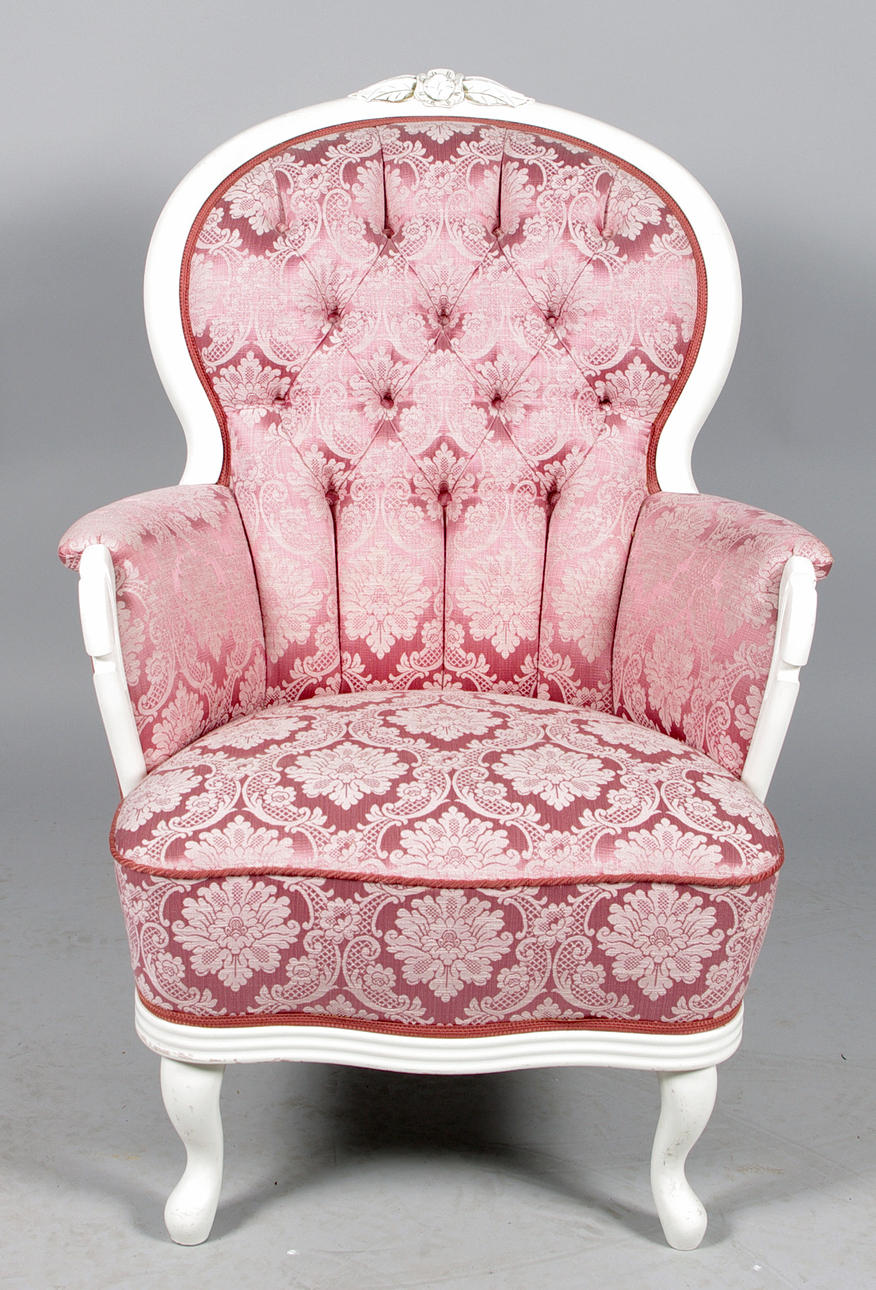 FÅTÖLJ, vitmålad, rokokostil.