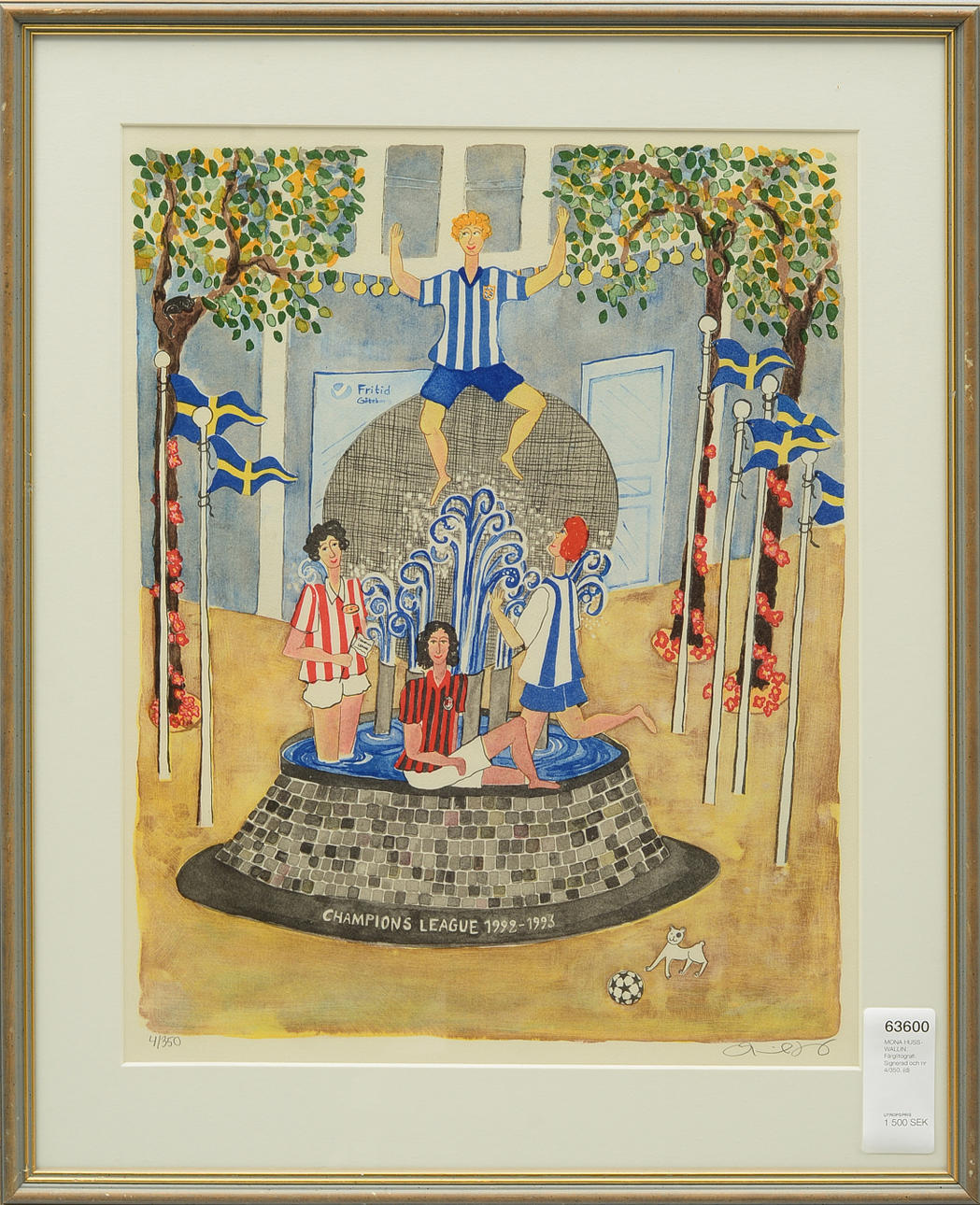 MARIKA LANG. Färglitografi. Signerad och nr 4/350.