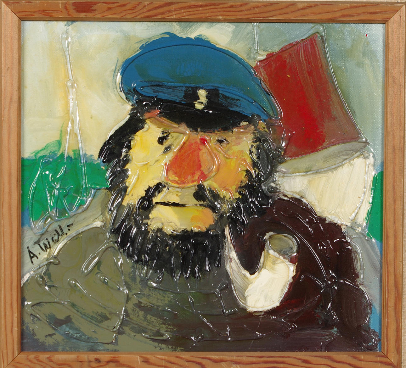 ANTONIO WALL. "Fiskare", olja på duk.