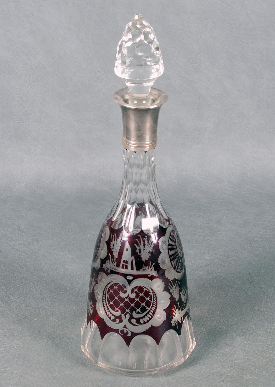 KARAFF, kristall med silverhals, Danmark.