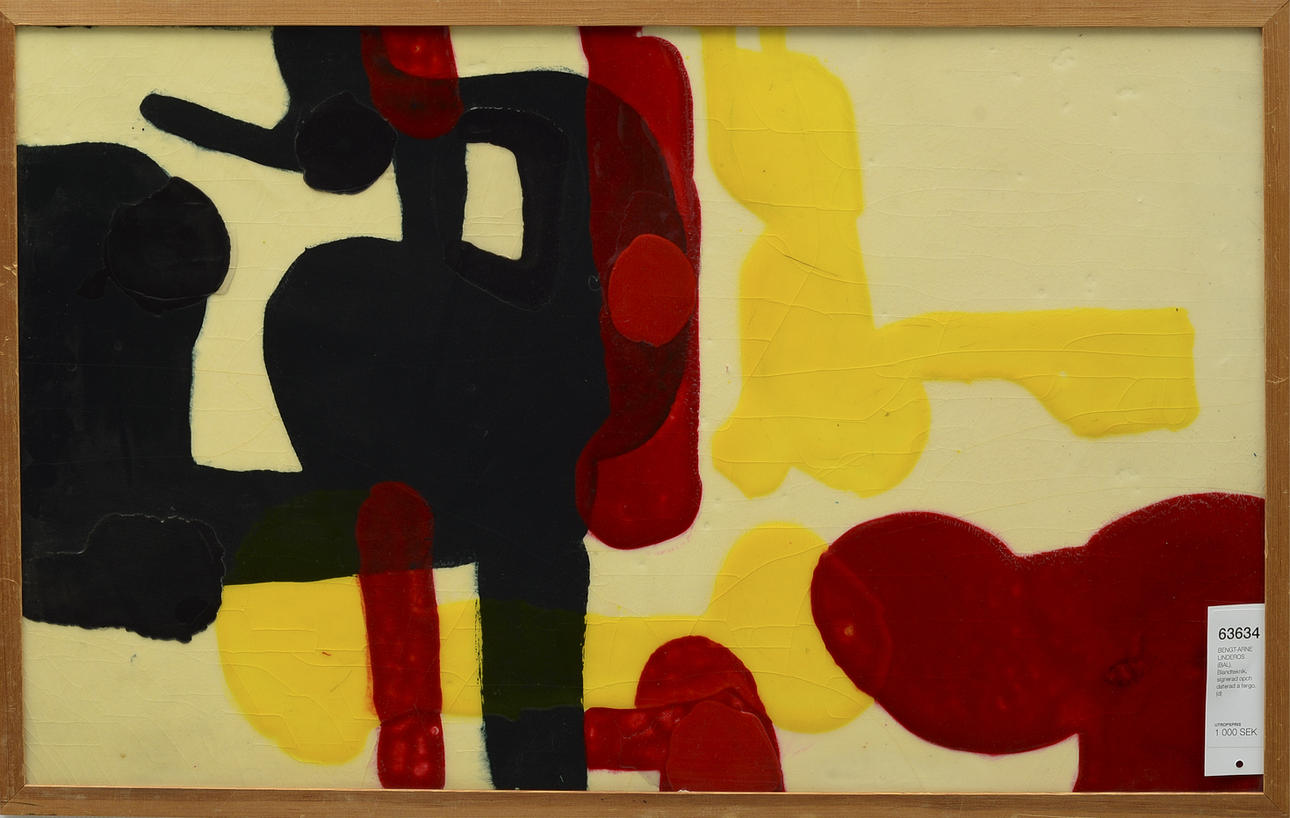 BENGT-ARNE LINDEROS (BAL). Blandteknik, signerad och daterad a tergo.