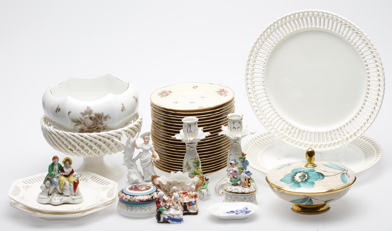 KERAMIKFÖREMÅL, bl.a. Rosenthal, Max Roesler, Royal Copenhagen.