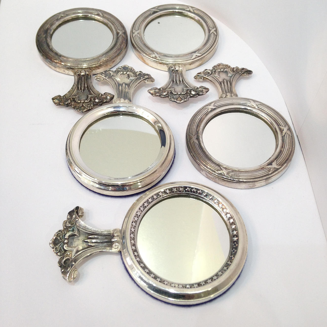 VINTAGE SILBER TASCHENSPIEGEL.