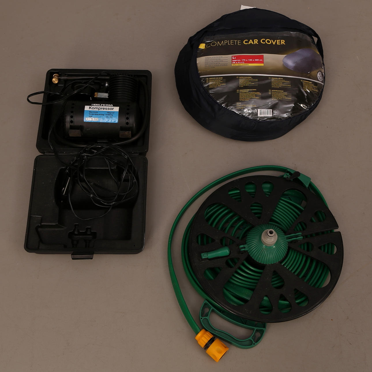 KOMPRESSOR + VATTENSLANG + BILÖVERDRAG.