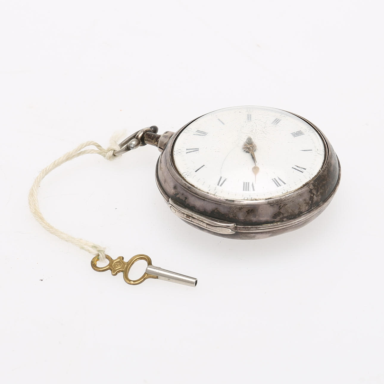 POCKET WATCH, silver, key pull, Benjamin King, Glasgow, 19th century.
