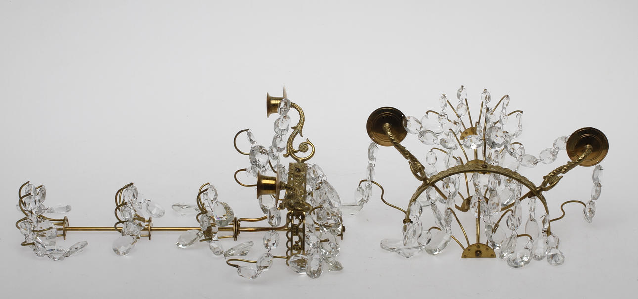 VÄGGLYSTRAR, ett par, empirestil, 1900-tal.