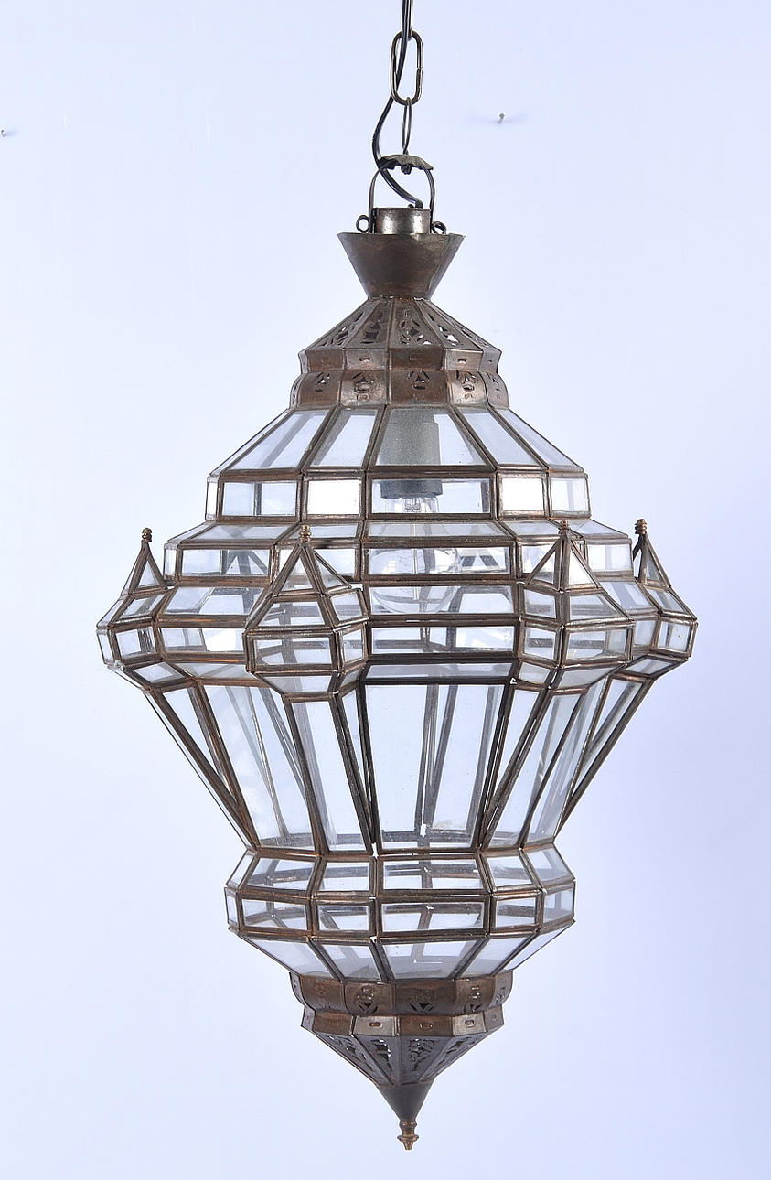 LANTERNE, metal/glas 18/1900 tallet.