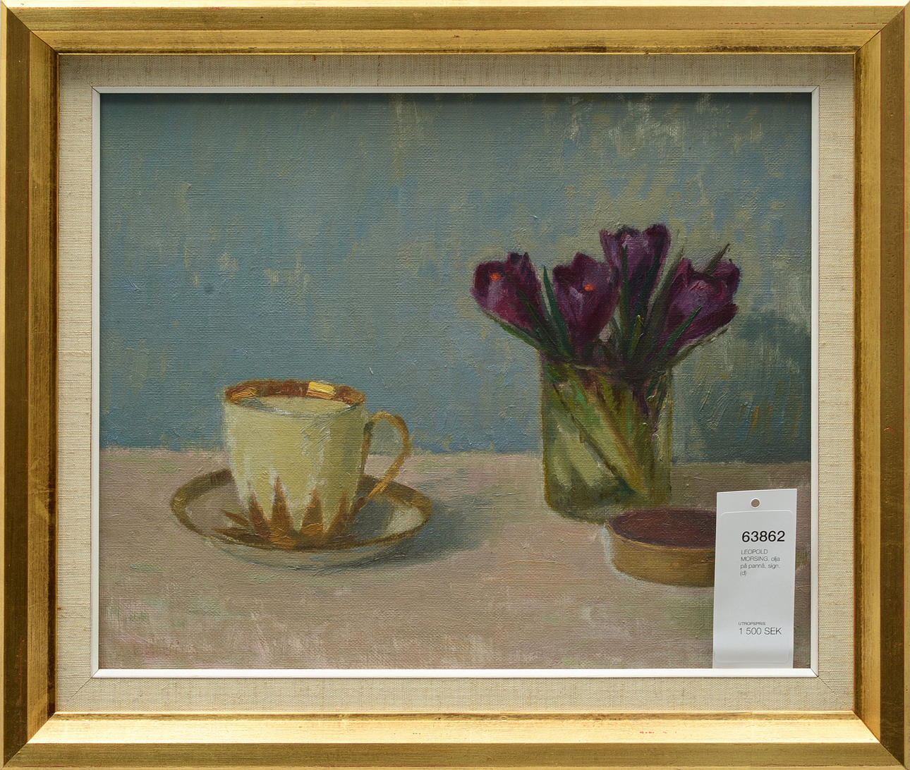 LEOPOLD MORSING. olja på pannå, sign.