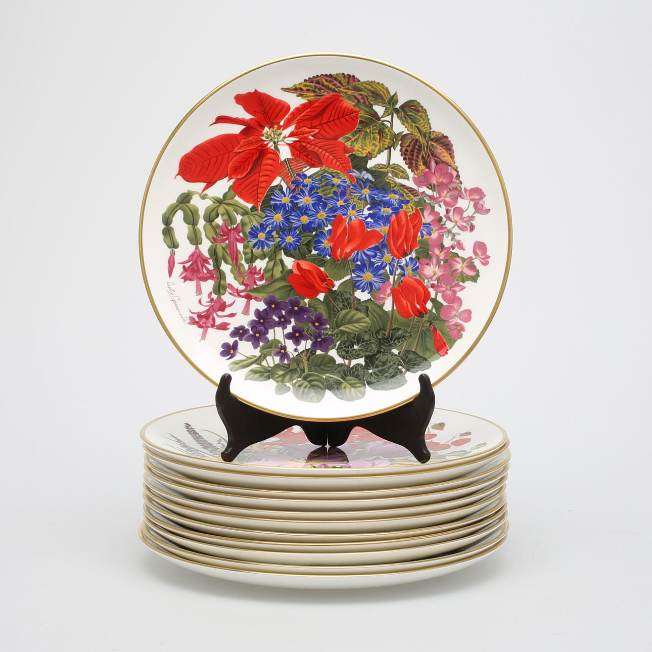 TELLER, 12 Stück, Bone China, Franklin Mint.