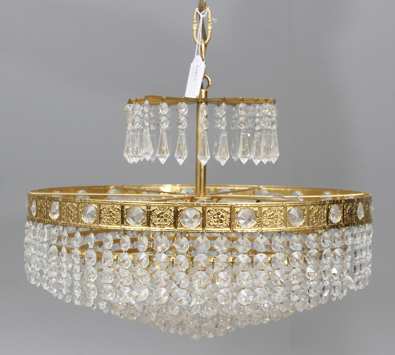 TAKLAMPA, med prismor, 1900/2000 tal.