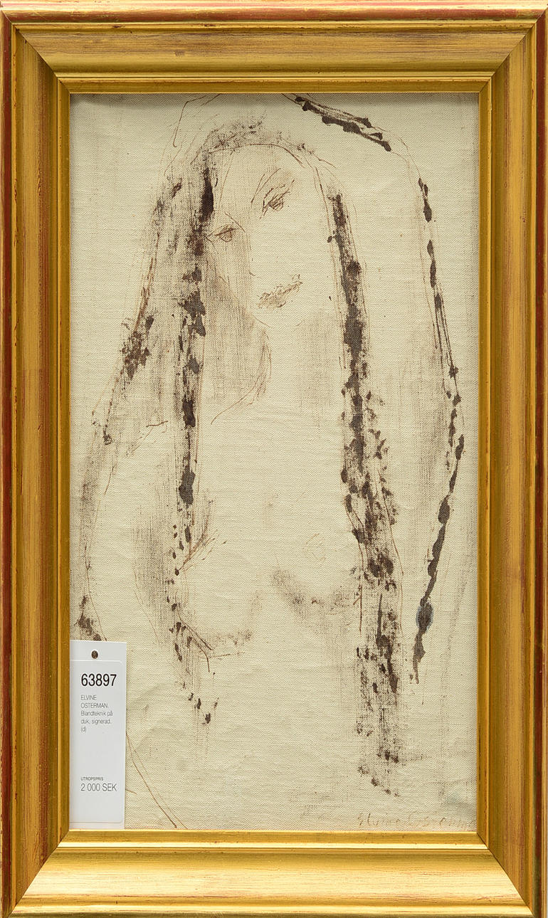 ELVINE OSTERMAN. Blandteknik på duk, signerad.