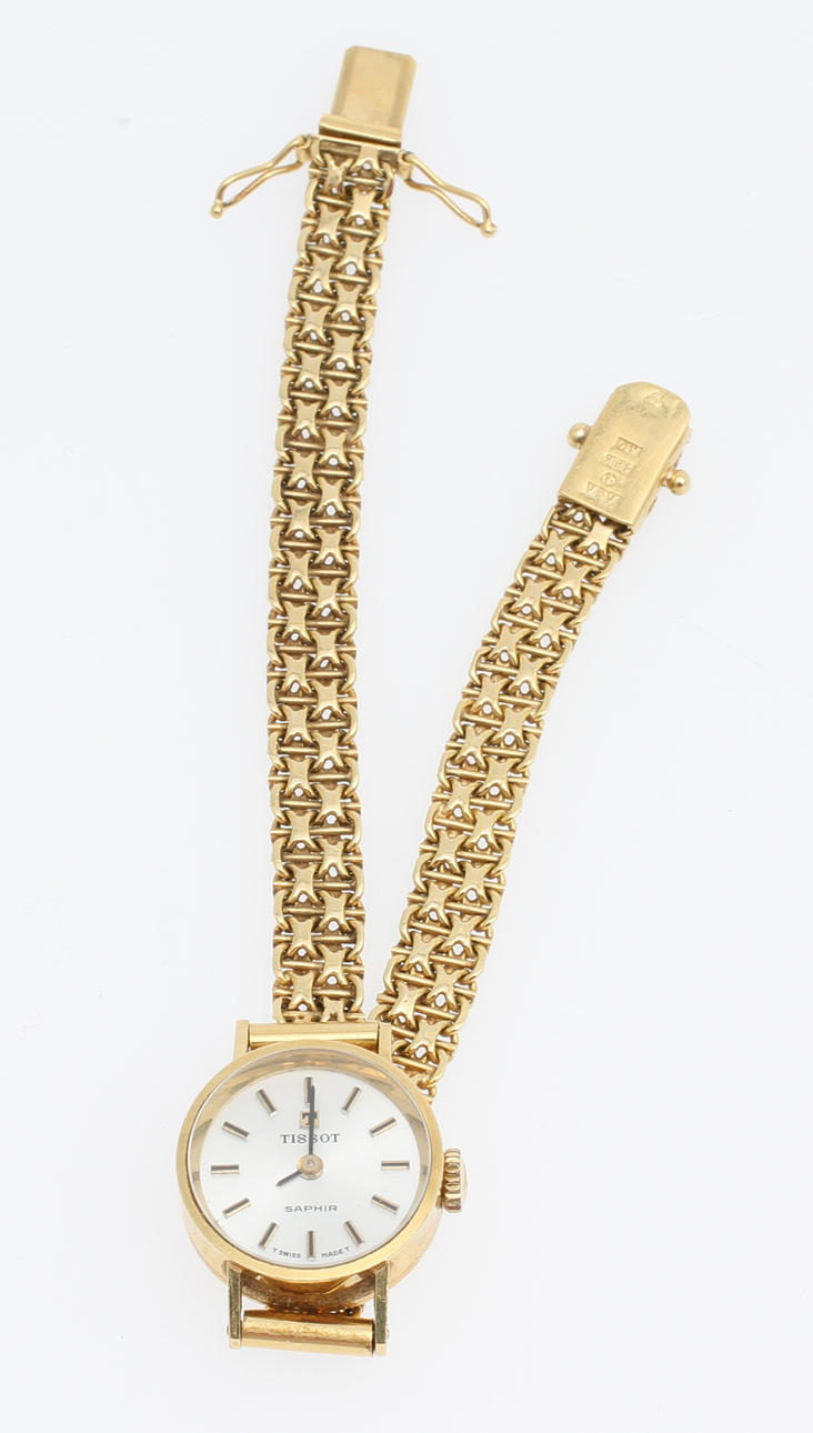 DAMARMBANDSUR, Tissot, 18k guld, 22,8 gram.