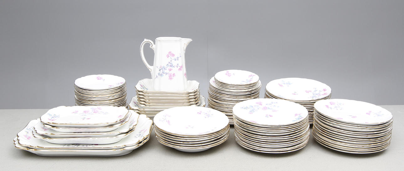 SERVISDELAR, 120 delar, opak, "Geranium", Gustafsberg.