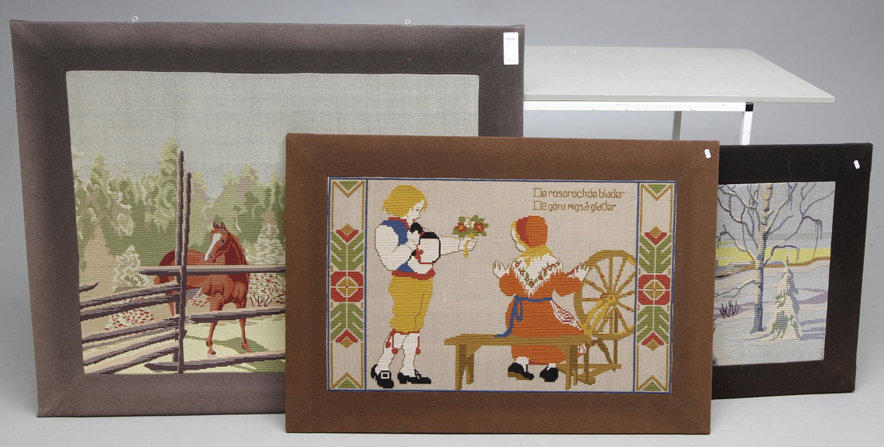 BRODERADE BONADER samt VÄGGUR C:a 1910-tal.