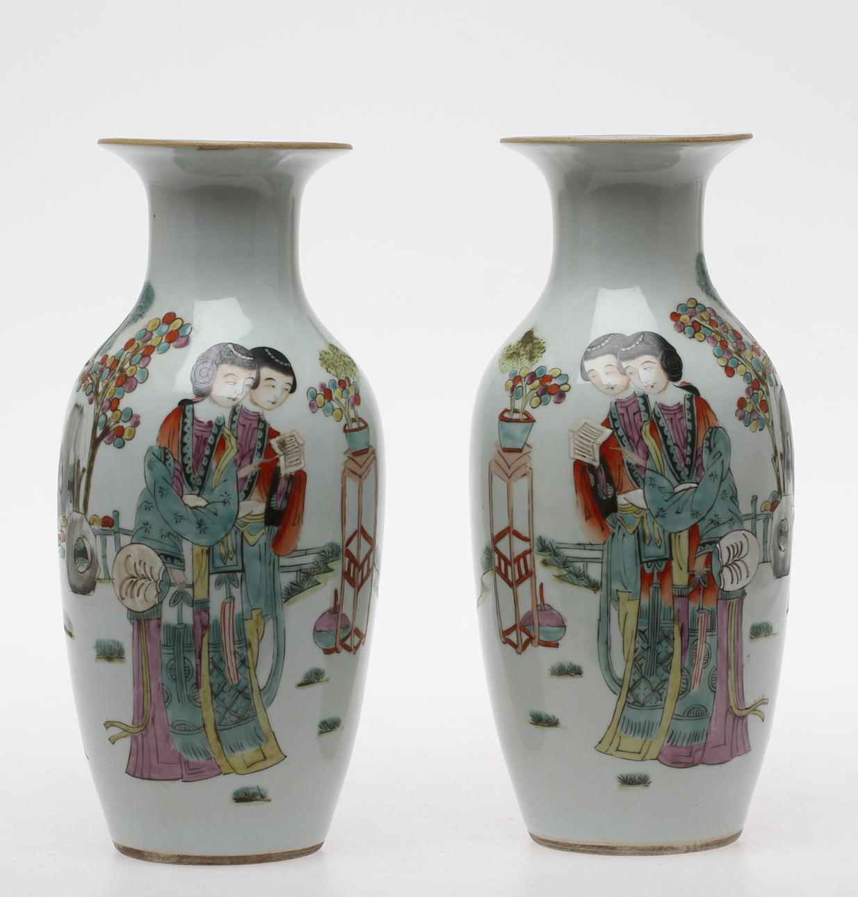 VASER, 1 par, porslin, Kina, 1900-tal.