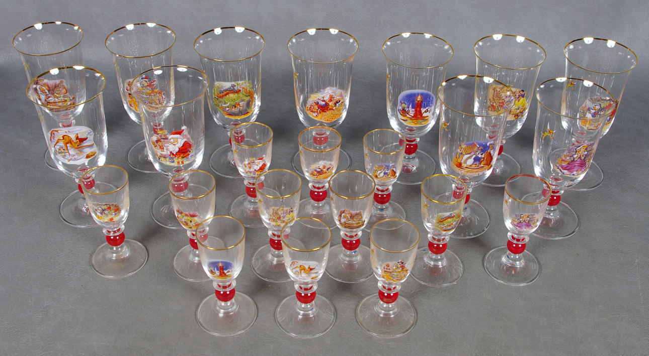 GLASSERVIS, Disney, juldekor, 12+11 glas.
