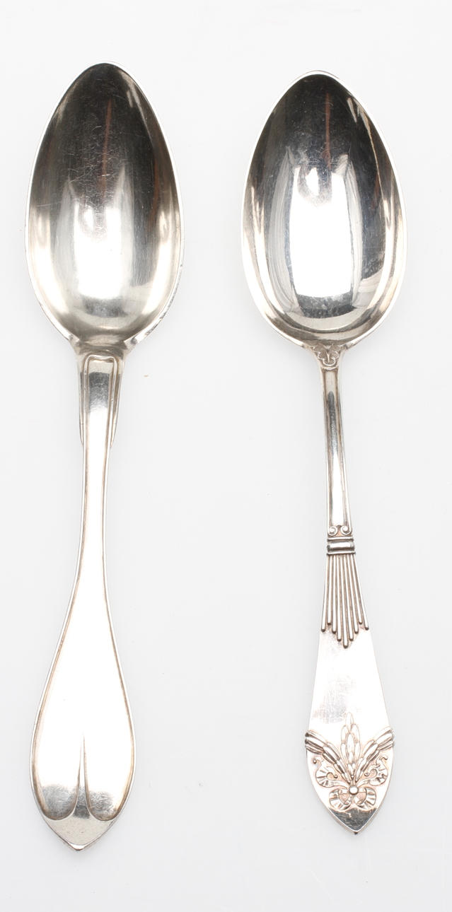 SKEDAR, 2 st, silver bl.a. Johan Lindgren, Gävle 1807, vikt ca 126 gram.