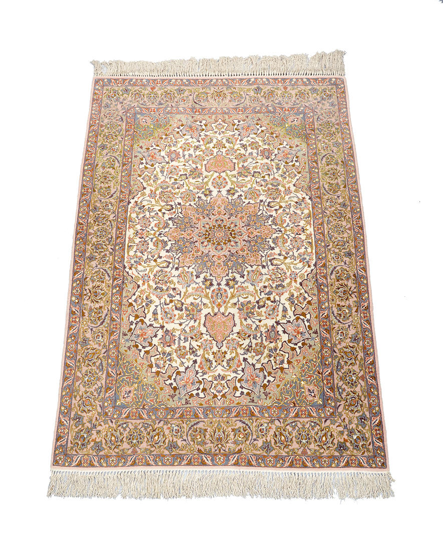 SEIDENTEPPICH, Ghom oder Nain, 190 x 110 cm.