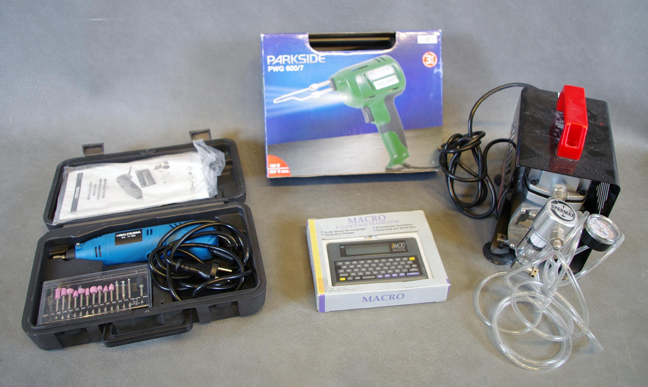 SLIPMASKIN, LÖDKOLV, AIRBRUSCH SAMT ÖVERSÄTTNINGSMASKIN.