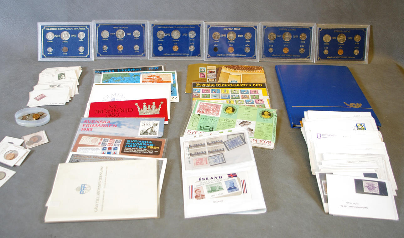 MYNT, FRIMÄRKEN SAMT FÖRSTADAGSBREV.