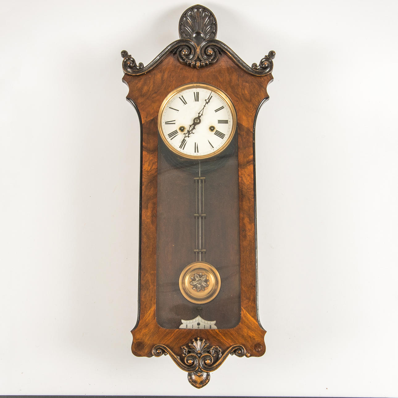 WALL CLOCK, mahogany, early 20th century.