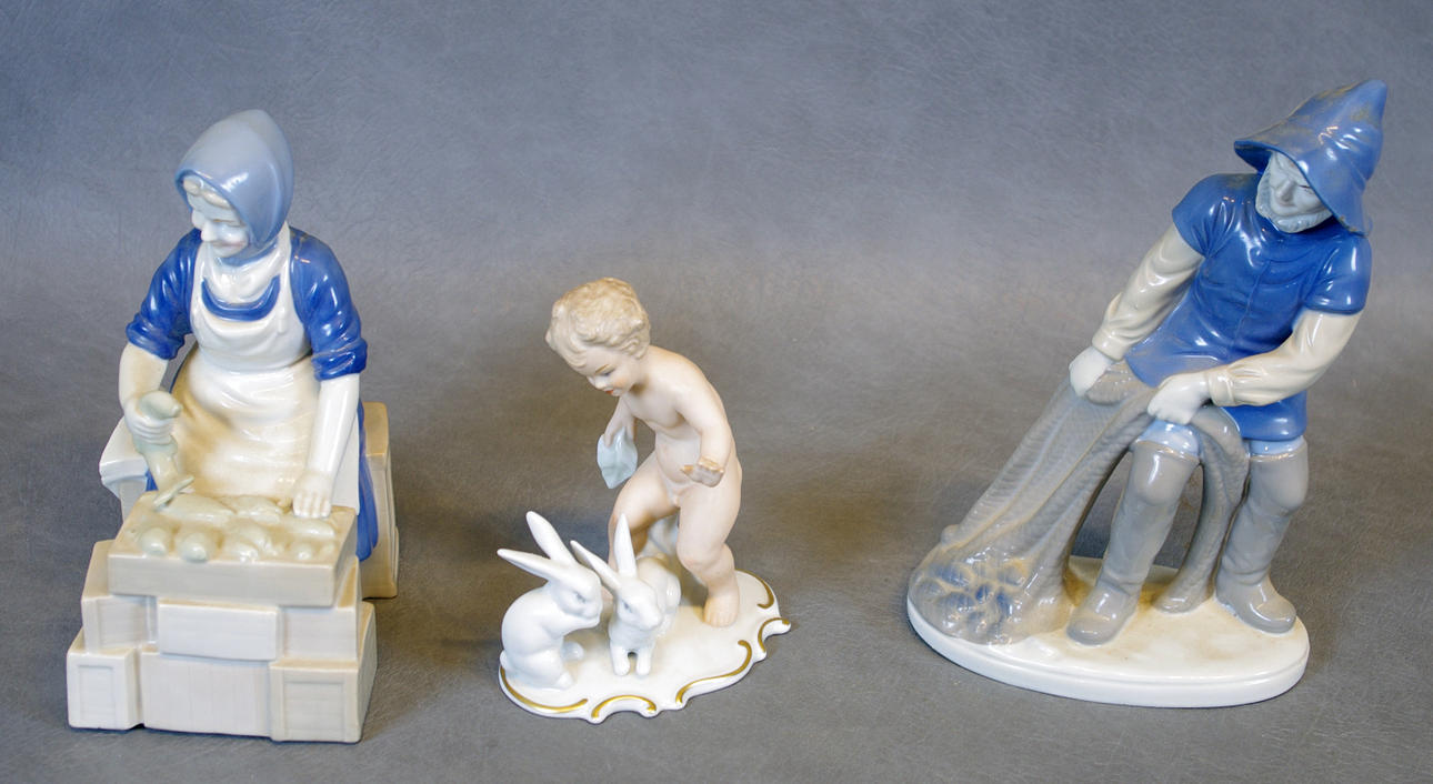 PORSLINSFIGURER, 3 stycken, Tyskland, bl.a. Wallendorf.