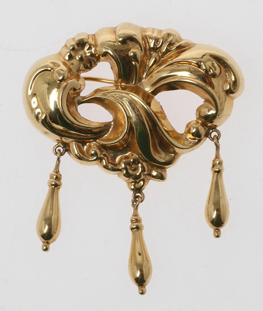 BROSCH, 18k guld, stmpl ABH Stockholm 1948. Vikt ca 3,4 gram.