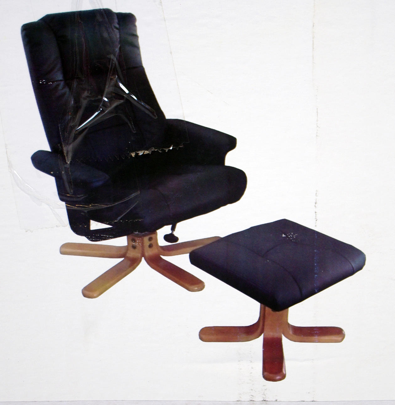 SNURRFÅTÖLJER MED FOTPALL, 1 par.