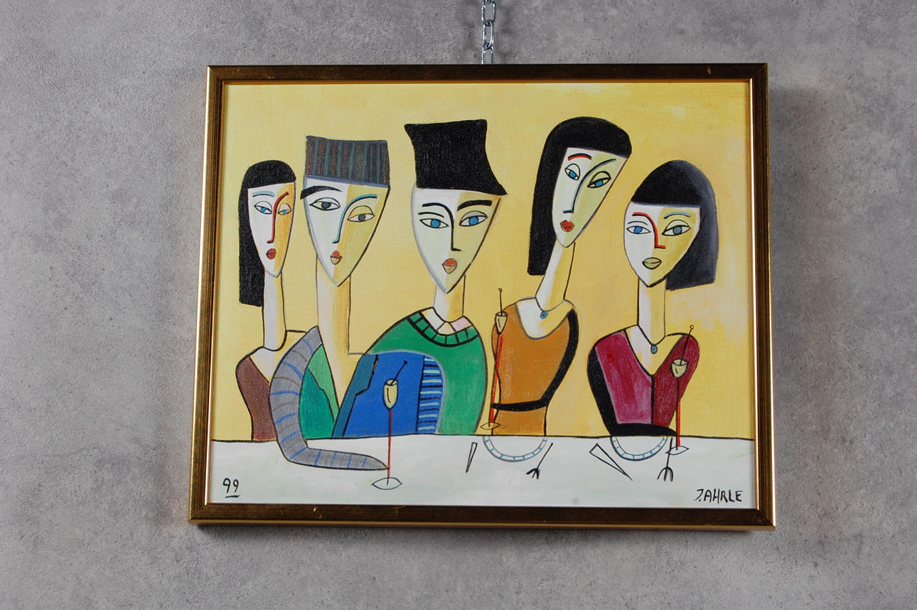 JOHAN AHRLE. " Restaurang Prinsen "olja på duk, signerad, daterad 1999.