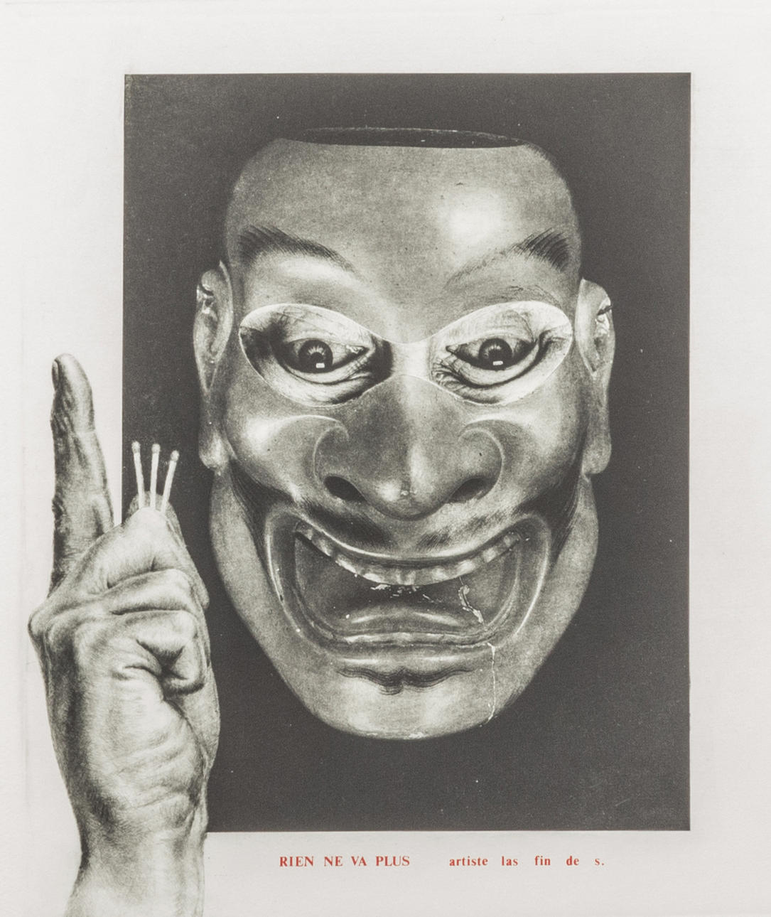 LASSE SÖDERBERG. Composition with mask, etching, signed -91.