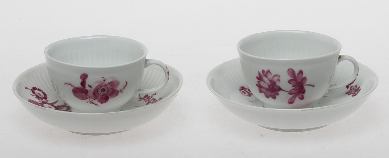 KAFFEKOPPAR, med fat, 2 st, Meissen.